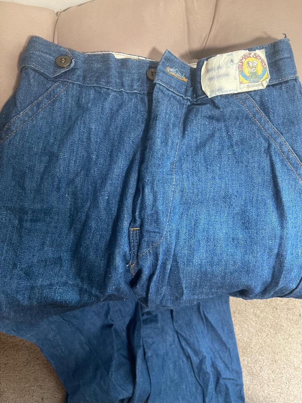 Vintage 1970s Deadstock Denim Bell Bottom Jeans